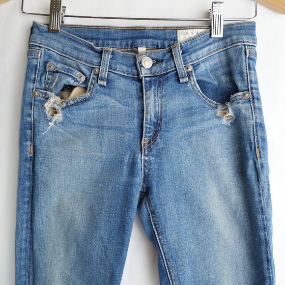 Rag & Bone Women's Ankle Skinny Jeans with Distressed Size 26 Style W1502K520 - Picture 2 of 14